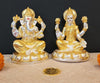 Image 1 of Default Title for the product Gold Art India Round Laxmi Ganesh Gold & Silver Plated Two Tone Matte Idol (5" Inch)