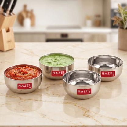 Image 10 of 4 / 140 ML for the product HAZEL Stainless Steel Bowl Set