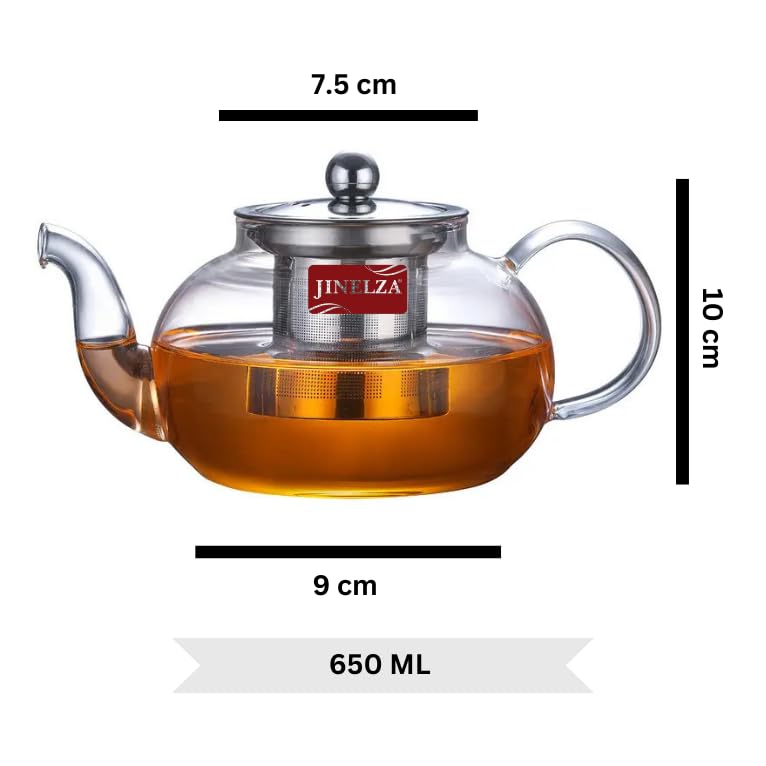 Image 4 of Jinelza Borosilicate Glass Teapot 650ML