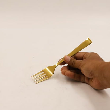 Image 2 of Putrika Spillbox Traditional Stainless Steel Gold Fork 14cm