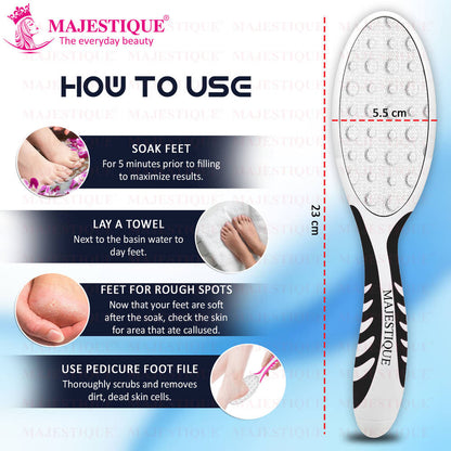 Image 2 of Majestique Foot File with Handle - Professional Pedicure for Callus Removal - Color May Vary