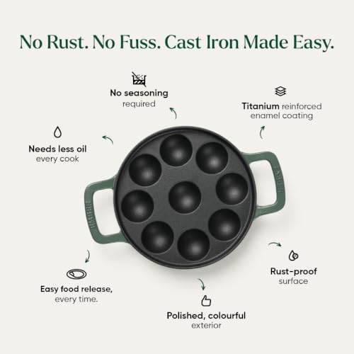 Image 5 of Ember Cookware Pre-Seasoned Cast Iron Appe Pan 20 cm with Glass Lid