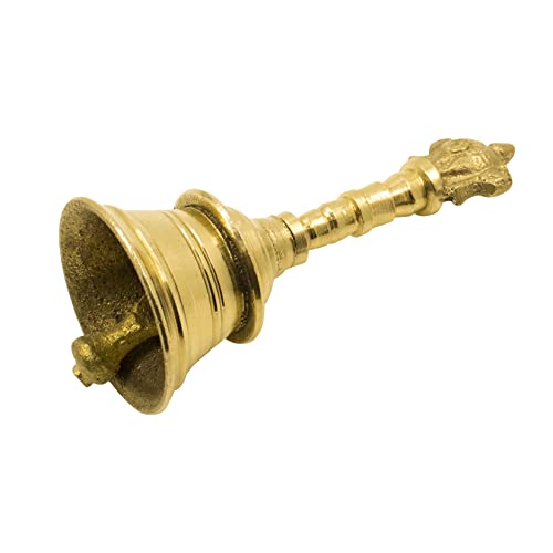 Image 4 of Spillbox Traditional Brass Pooja Bell/Ghanti For Pooja/Worship - 4" Inch Shankchakra