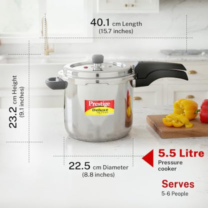 Image 7 of Prestige Stainless Steel Deluxe Alpha Svachh Outer Lid Pressure Cooker
