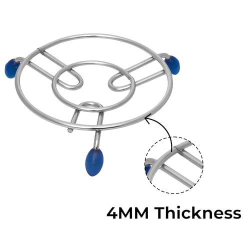 Image 5 of HAZEL Trivet Stainless Steel Hot Pot Stand with Silicone Grip 17.5 cm