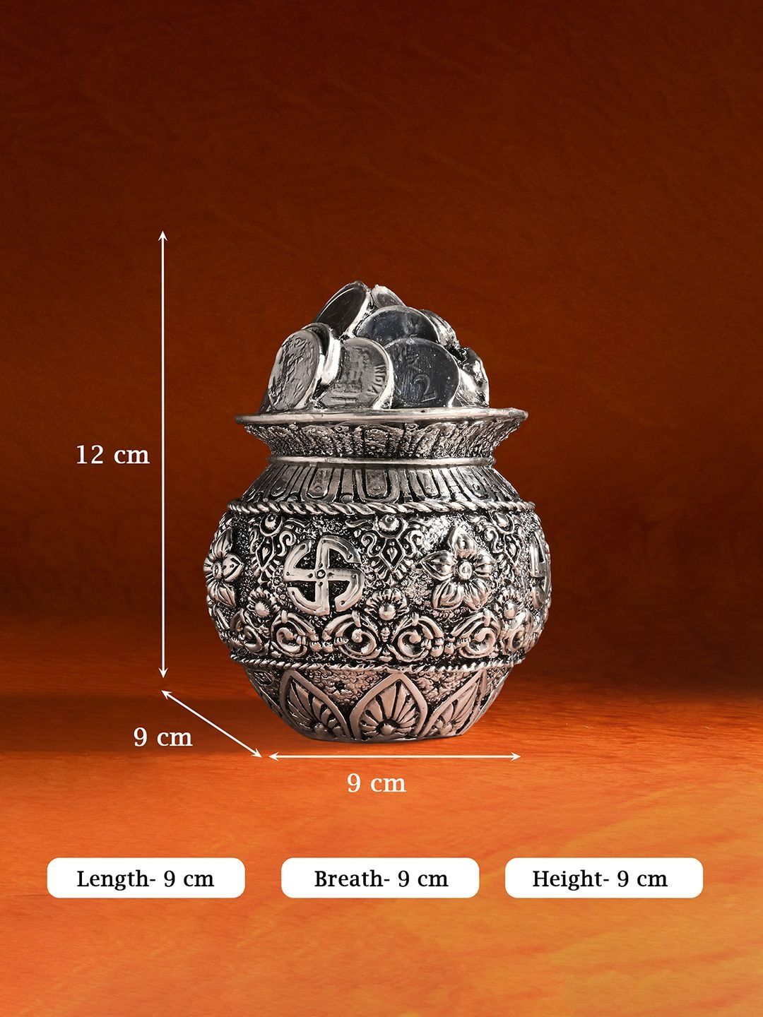 Image 4 of TOUCH925 999 Silver Plated Dhan Kalash