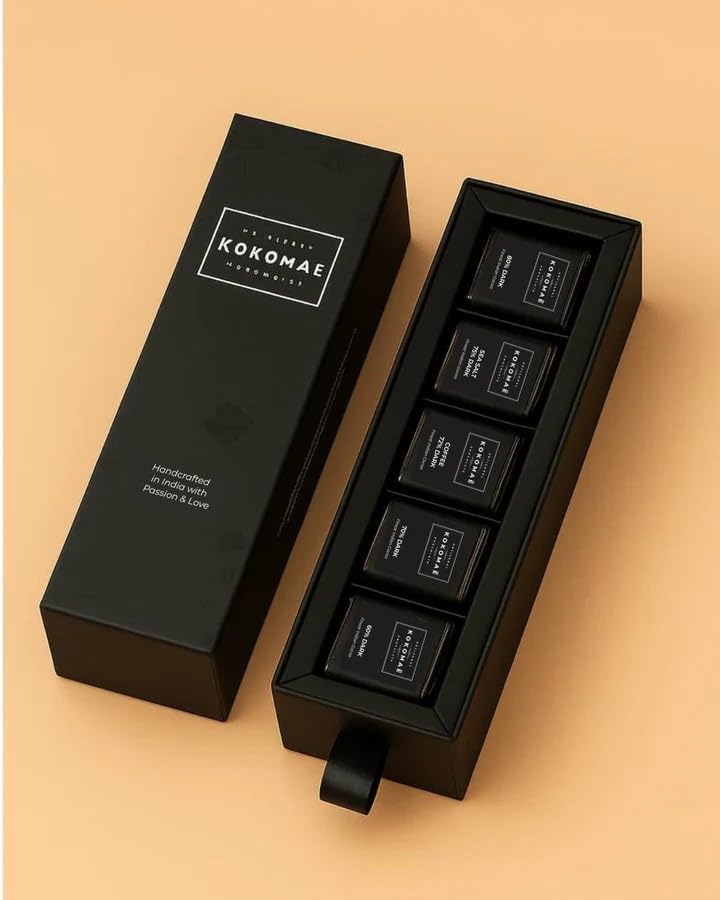 Image 4 of KOKOMAE Single-Origin Bean-to-Bar Dark Chocolate Gift Box | 25 Mini Chocolate Bars | 145g
