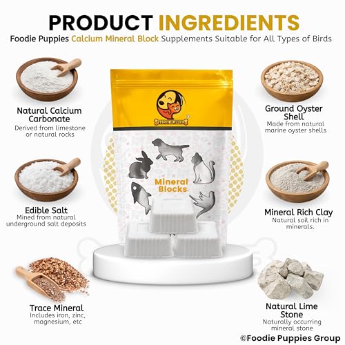 Image 4 of Foodie Puppies Natural Mineral Block for Birds – 5 Pieces (250g)