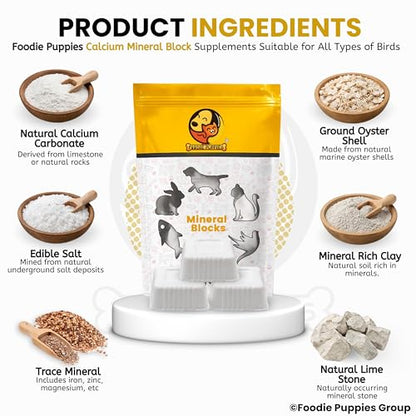 Image 4 of Foodie Puppies Natural Mineral Block for Birds – 5 Pieces (250g)