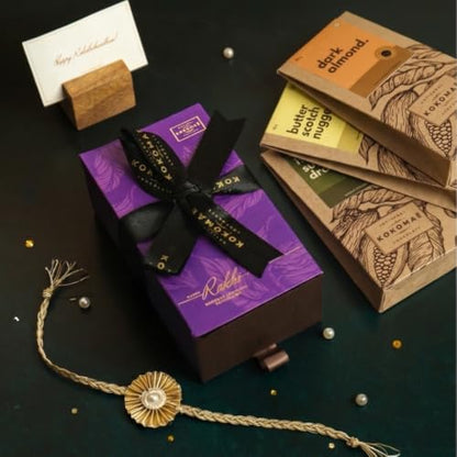 Image 1 of Default Title for the product KOKOMAE Raksha Bandhan Chocolate Gift Box | 3 Chocolate Coated Nut Bars