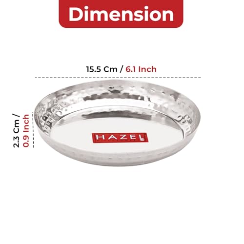 Image 3 of HAZEL Stainless Steel Snack Plate 15.5 cm