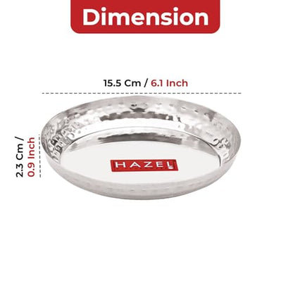 Image 3 of HAZEL Stainless Steel Snack Plate 15.5 cm