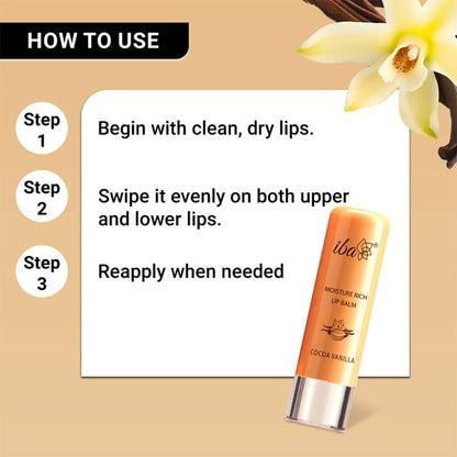 Image 6 of Iba Moisture Rich Lip Balm - Cocoa Vanilla