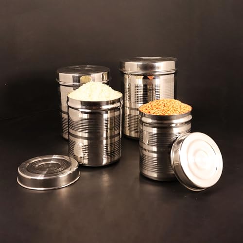 Image 2 of Spillbox Stainless Steel Utensil Vertical Canisters Set of 4 1060 gm