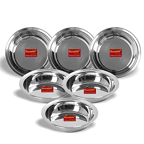 Image 1 of 6PC / 19cm for the product Sumeet Stainless Steel Serving Plates