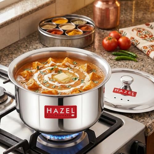 Image 8 of With Knob & Lid / 1 / 2 Litres for the product HAZEL Stainless Steel Patila with Lid Cooking Vessel
