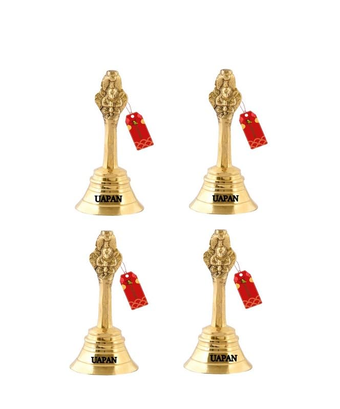 Image 3 of 3 Inch / Pack of 4 for the product Uapan Brass Nagpari Garun Puja Bell