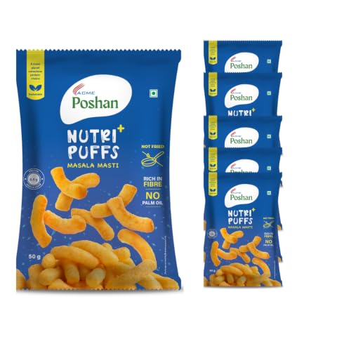 Image 1 of Default Title for the product Acme Poshan Nutri+ Puffs Masala Masti Pack of 6 (50g each)