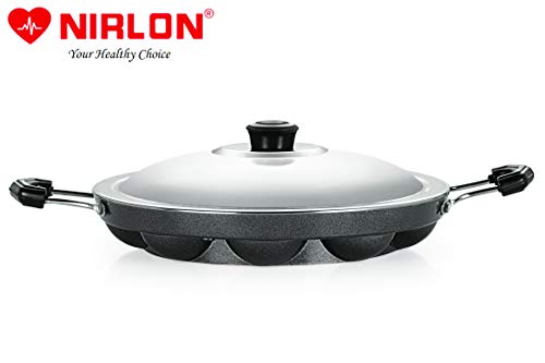 Image 2 of NIRLON Non-Stick 12 Cavity Appam Paniyarakkal with Stainless Steel Lid