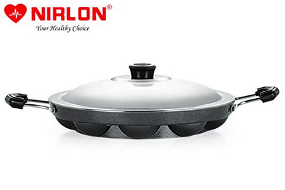Image 2 of NIRLON Non-Stick 12 Cavity Appam Paniyarakkal with Stainless Steel Lid