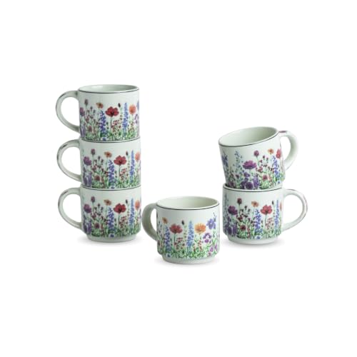 Image 2 of ExclusiveLane Lavender Fields Decal Ceramic Tea Cups Set of 6 (200 ml)