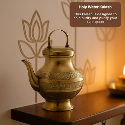 Image 3 of Habere India-All the Cultures Fabricating India Traditional Brass Pooja Kalash 13 x 9 x 10 cm
