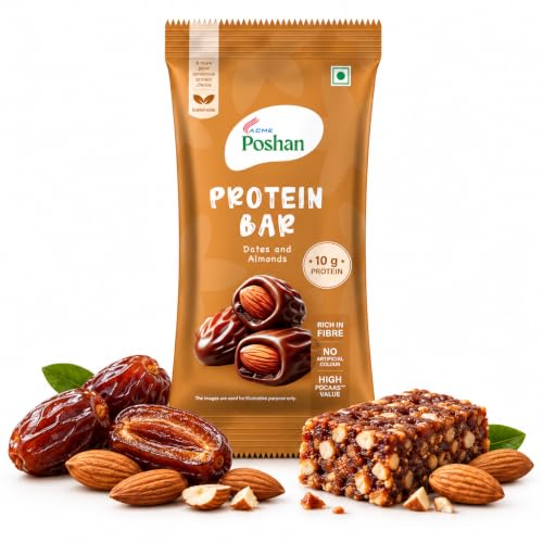 Image 1 of Default Title for the product Acme Poshan High Protein Bar - Dates & Almonds | 50g