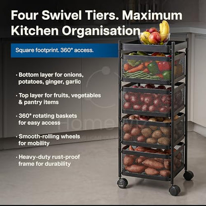 Image 3 of HomeWiz Square Kitchen Rack 4-Layer