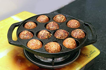 Image 6 of ROSTON Cast Iron Paniyaram Appam Pan 12 Cavity Induction Base