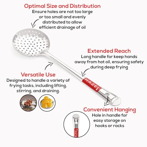 Image 4 of HAZEL Stainless Steel Puri Frying Strainer Jhara