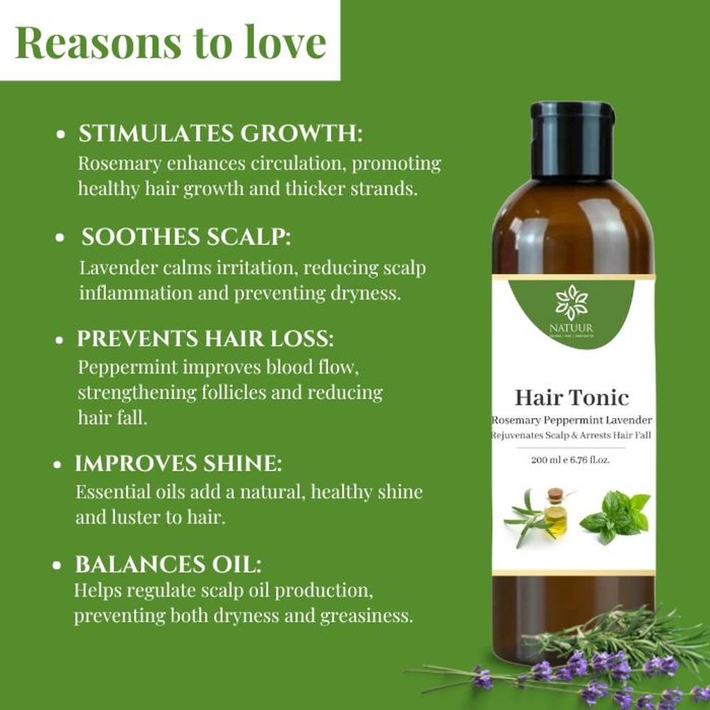 Image 3 of Natuur Hair Tonic Rosemary Peppermint Lavender Rejuvenates Scalp