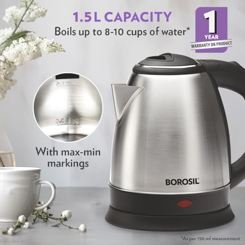 Image 6 of Borosil 1.5 L Stainless Steel Electric Kettle