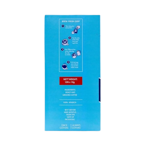 Image 6 of Cothas Swansong Blues Pour Over Coffee Drip Bags | 100% Arabica Medium Roast Coffee Powder