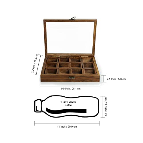 Image 7 of ExclusiveLane Twelve Blends Sheesham Wooden Spice Box for Kitchen 12 Detachable Containers 45 gram Each