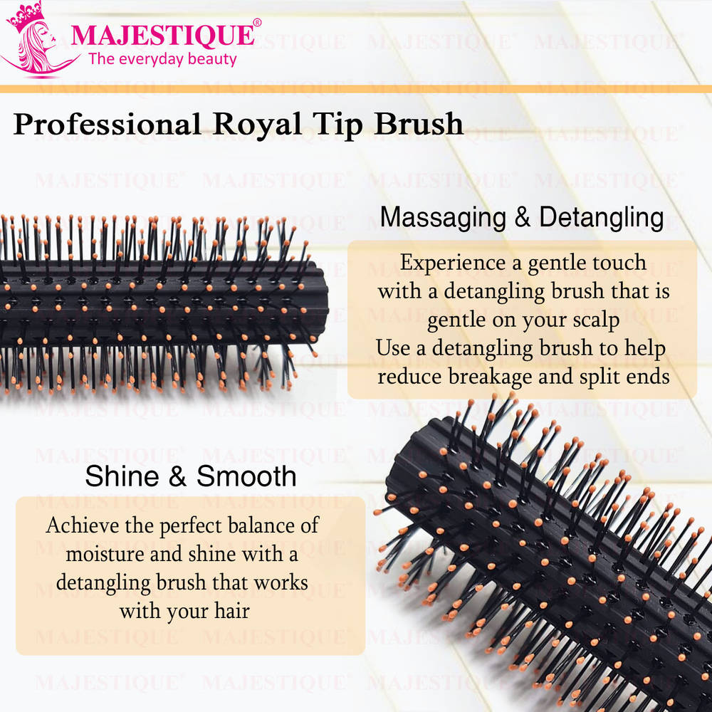 Image 3 of Majestique Roller Round Brush HR157 for Blow Drying Detangling Brush Wet & Dry
