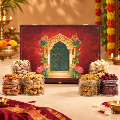 Image 3 of Brown tree Dry Fruit Gift Hamper Lotus 6p 600g