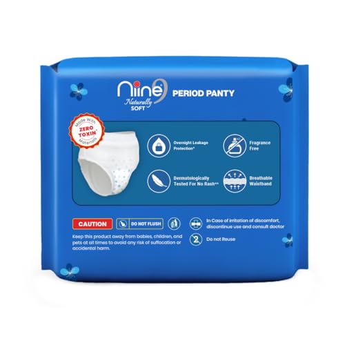 Image 3 of Niine Naturally Soft Disposable Period Panty with 360° Leak Protection | Up to 12 Hours Absorbency | Cottony Soft, Breathable & Rash-Free Comfort M (27-35 inches)