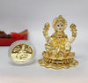 Image 1 of Default Title for the product Gold Art India Kamal Laxmi Gold Plated Off White Idol for Home Decor With Coin 2.8" Inch