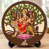 Image 1 of Default Title for the product Durga Maa Table Top Wooden Idol/Murti for Mandir Decoration, Office Desk & Festive Gift - 5x5 Inch