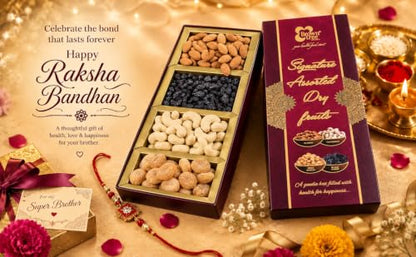 Image 1 of Default Title for the product Brown tree Dry Fruits Rakhi Gift Hamper Signature 4P-140g