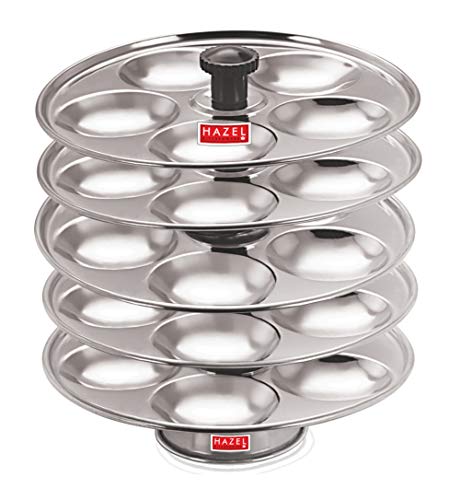 Image 6 of HAZEL Stainless Steel Medium Idli Plate with Stand, 5-Rack Plates, 25 Idlis