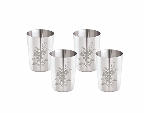 Image 2 of neelam Stainless Steel Drinking Glass Set 400 ml Pack of 4