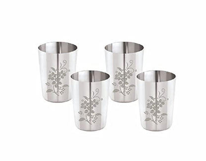 Image 2 of neelam Stainless Steel Drinking Glass Set 400 ml Pack of 4