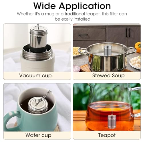 Image 3 of Supvox Tea Infuser SUS Tea Filter Fine Mesh Strainer with Tray for Mugs