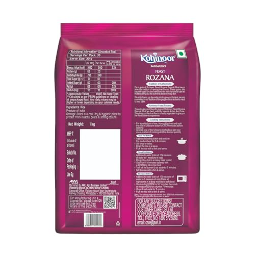 Image 2 of Kohinoor Feast Rozana Basmati Rice, Premium Long-Grain-1 kg