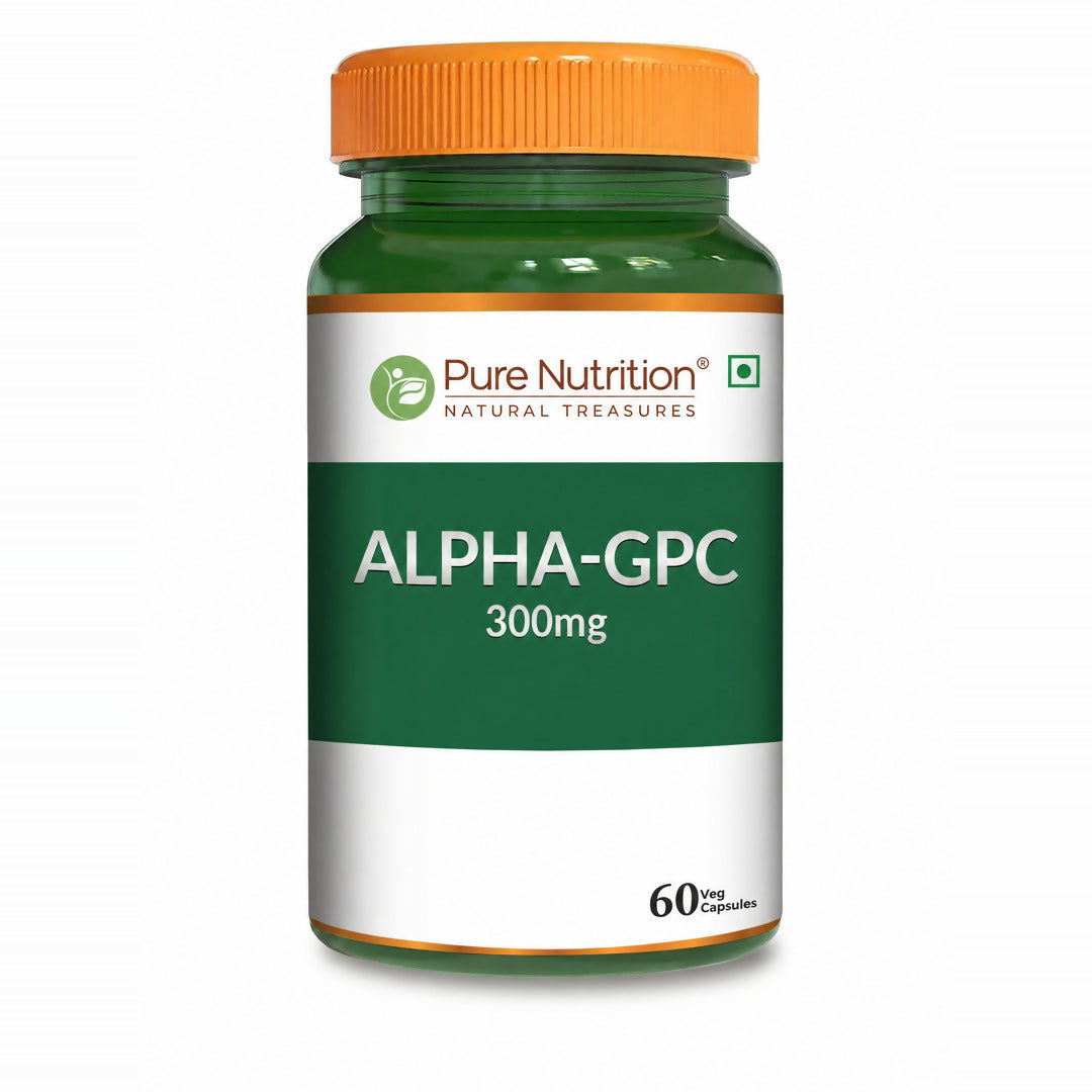 Image 1 of 60 caps / Pack of 1 for the product Pure Nutrition Alpha GPC 300mg with L- Glycerophosphorylcholine Cognitive Function Veg Capsules