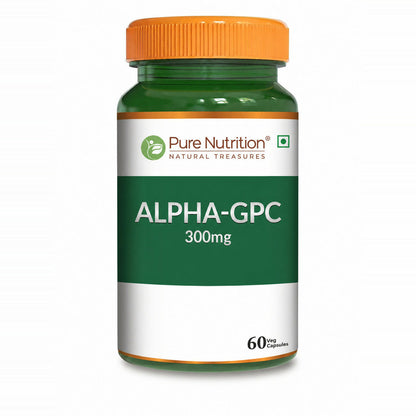 Image 1 of 60 caps / Pack of 1 for the product Pure Nutrition Alpha GPC 300mg with L- Glycerophosphorylcholine Cognitive Function Veg Capsules