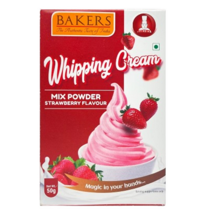 Image 1 of 50 gm / Pack of 6 for the product BAKERS Whipping Cream Powder Mix - Strawberry