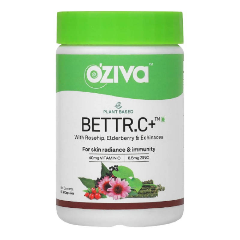 Image 1 of 60 Caps / Pack of 1 for the product OZiva Plant Based Bettr.C+ With Rosehip, Elderberry & Echinacea