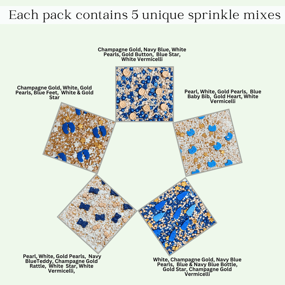 Image 2 of Confect Boys Baby Shower Sprinkles | Gender Reveal Sprinkles | Edible Sprinkles